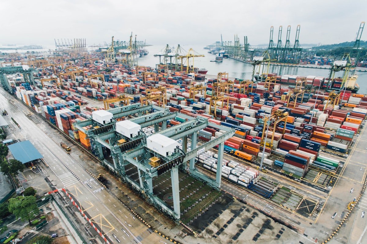 Port container stacking cranes